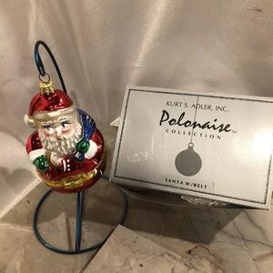 Polonaise Christmas Ornament Santa With Belt Babble  BOx Included